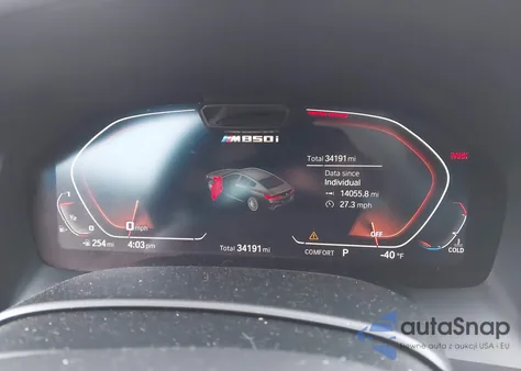 2020 BMW M850I Gtan Coupe xDrive z USA, uszkodzony, nr VIN WBAGV8C09LBP48973